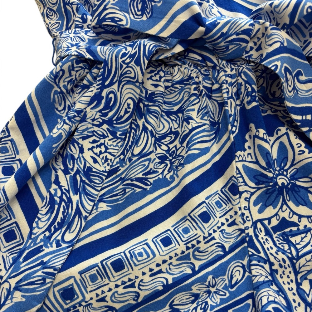 Lilly Pulitzer Dusk Blue Crush Romper Sz Small Lightweight Spring Summer Beach - Picture 2 of 12